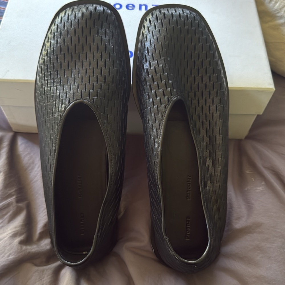 Proenza Schouler Black Perforated Slip-On Flats